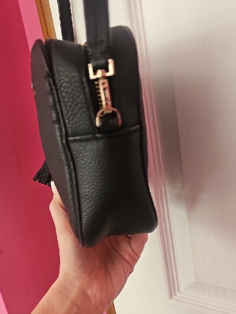 kate spade Black Leather Tassel Crossbody Bag - Picture 6 of 12